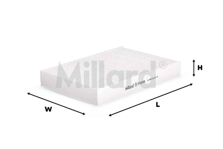 Filtro de Aire Acondicionado Millard MC-71258 Toyota Hillux 2.4 2.7 - Vista 3