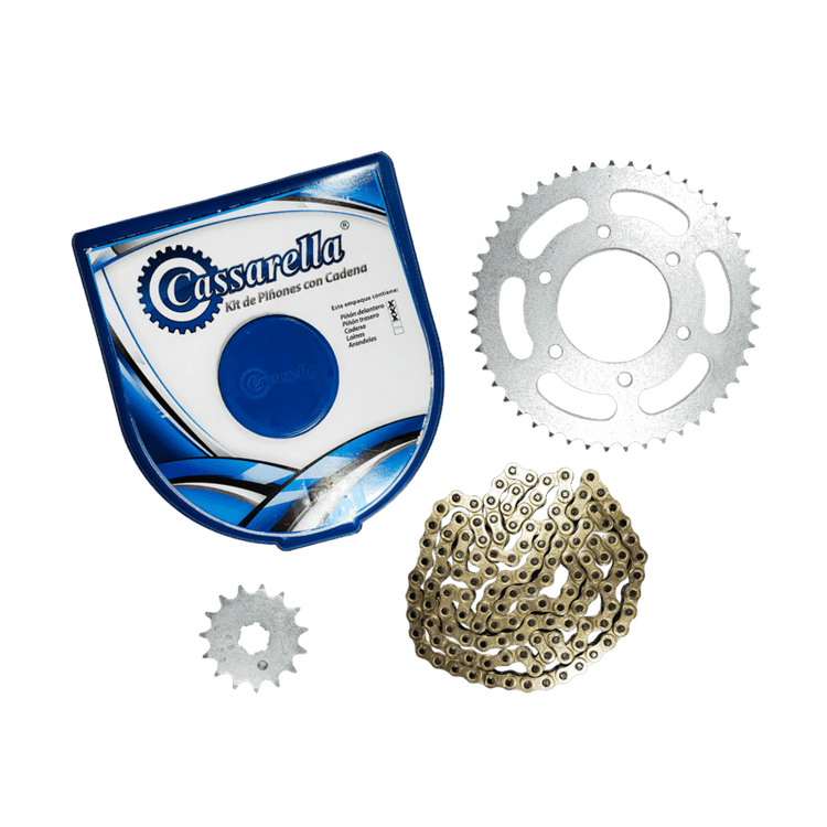 Kit de Arrastre Piñones + Cadena para Moto Cassarella 16P 39C 520H120 - Vista 2