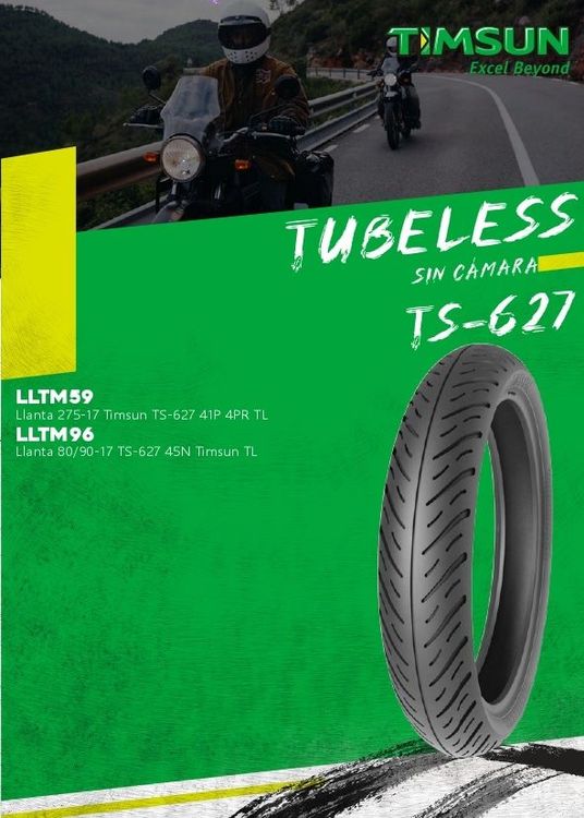 Caucho para Moto Timsun 2.75R18 TS 627 4PR TT de Pista - Vista 2