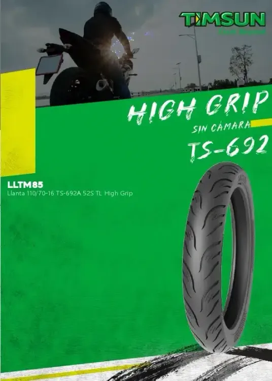 Caucho para Moto Timsun 90/90R14 TS-962 46P TL de Pista - Vista 2