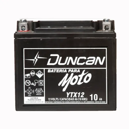 Batería de Moto Duncan Modelo YTX12 AGM