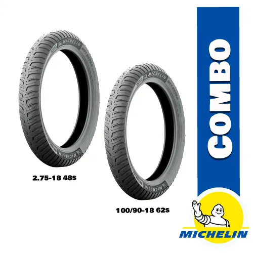 Caucho para Moto Michelin 100/90R18 62S + 2.75R18 48S SBR BRF