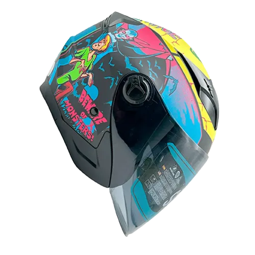 Casco Semi Integral Edge Jaguar Scooby Doo Doble Visor Ahumado