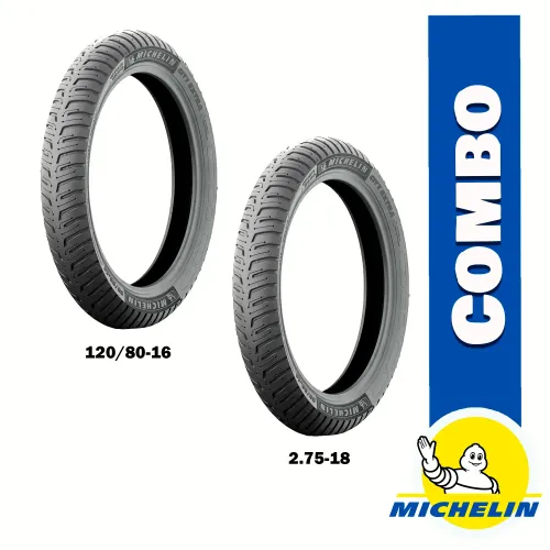 Caucho Moto 120/80R16+ Caucho 2.75R18 TL Michelin City