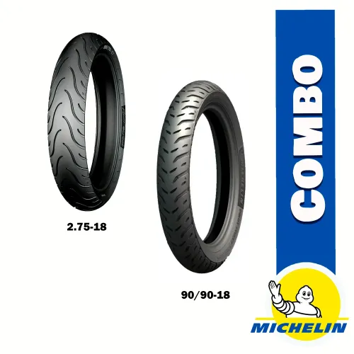 Caucho Moto 2.75-18 42P + Caucho 90/90-18 Michelin Street