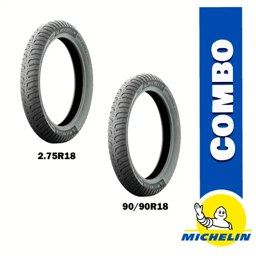 Caucho Moto 2.75R18 + Caucho 90/90R18 Michelin City Extra