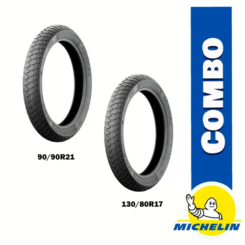 Caucho Moto 90/90R21 + Caucho 130/80R17 Michelin Anakee