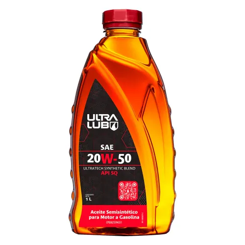 Aceite 20W50 Semisintético para Motor a Gasolina Ultralub SAE API SQ 1lt