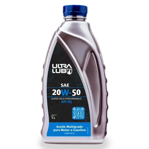 Aceite 20W50 Multigrado para Motor a Gasolina Ultralub SAE  API SQ 1lt