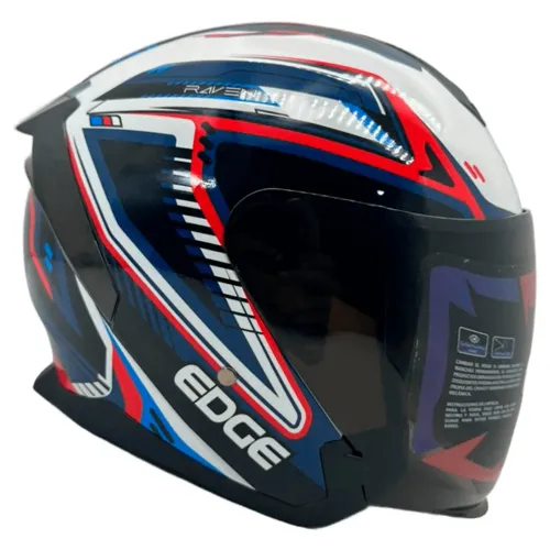 Casco Semi Integral Edge Bonnie Raven Visor Oscuro Luz Led