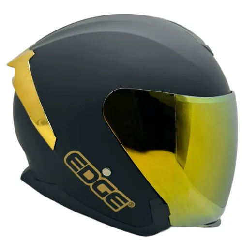 Casco Semi Integral Edge Bonnie Visor Dorado Luz Led