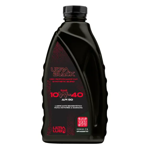 Aceite 10W40 Sintético Blend para Motor a Gasolina Ultralub Ultra Black SQ SAE PET 1lt