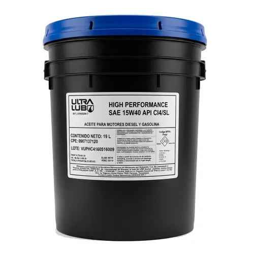 Aceite 15W40 Mineral para Motor a Gasolina Ultralub High Performance CI-4 Paila 19lts