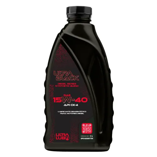 Aceite 15W40 Sintético Blend para Motor a Gasolina Ultralub Ultra Black Diesel CK-4 SAE PET 1lt