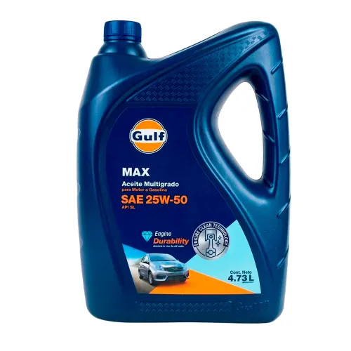 Aceite Mineral 25W50 Gulf Max SAE SL 4.73lts