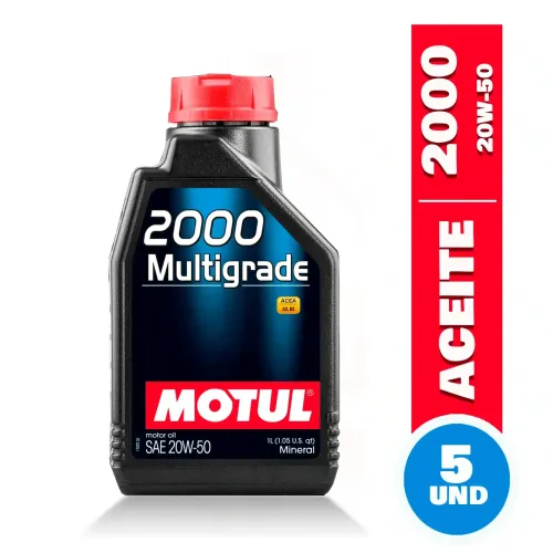 Aceite 20W50 Mineral Motor Motul 2000 Protect 1lt 5unds
