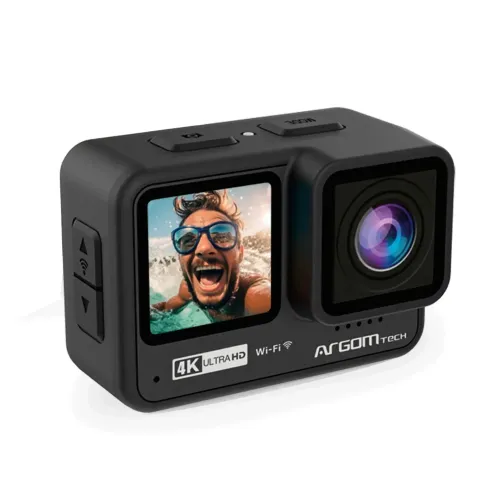 Cámara Deportiva Argomtech Epic 90 4K 60FPS UHD UHD Resistente al Agua 21m Pantalla Táctil 6 Axis EIS Doble Pantalla