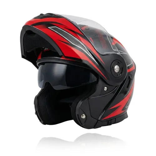 Casco Integral Doble Visera - Negro/Azul/Verde/Rojo